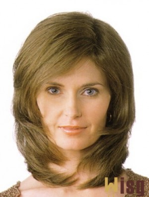 Layered Shoulder Length Straight Blonde 13 inch Great Monofilament Wigs
