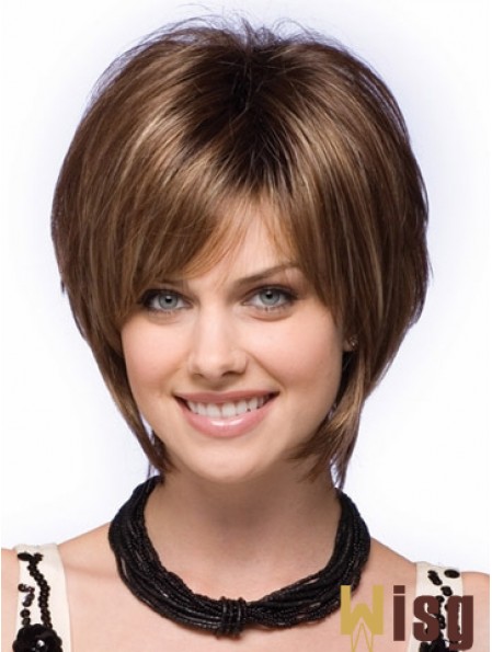 Capless Short Straight Brown Perfect Bob Wigs