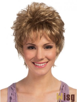 Boycuts Cropped Blonde Curly High Quality Petite Wigs