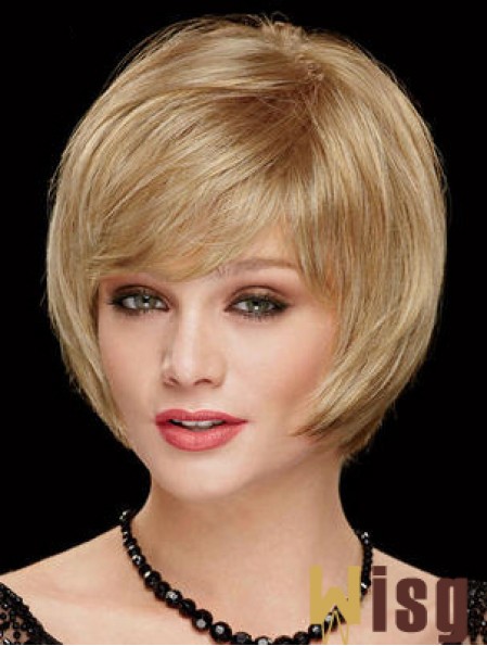 Chin Length Bobs 8 inch Straight Blonde Medium Wigs