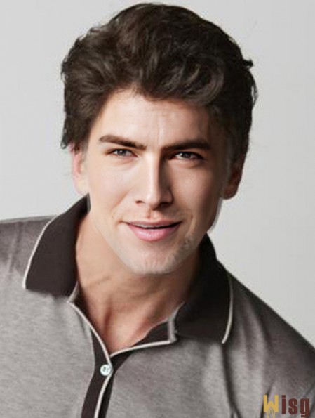 Remy Human Full Lace Black Straight Mens Full Wigs