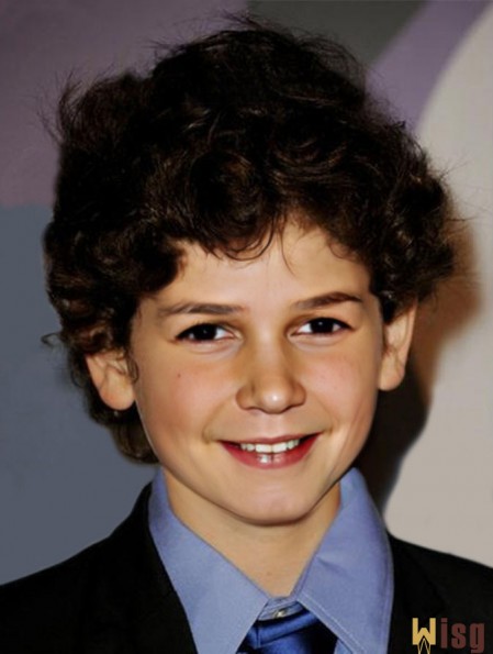 Wigs Kids With Capless Short Length Curly Style Brown Color