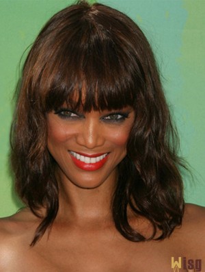Auburn Wavy With Bangs Capless 14 inch Top Tyra Banks Wigs