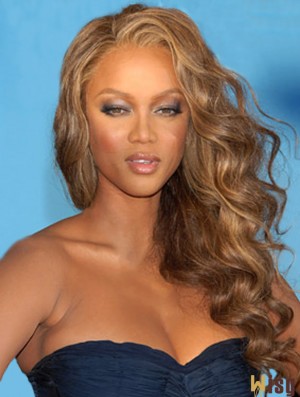 Brown Curly Without Bangs Lace Front 22 inch Exquisite Tyra Banks Wigs