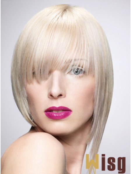 Monofilament Bobs Short Straight 10 inch Platinum Blonde New Fashion Wigs