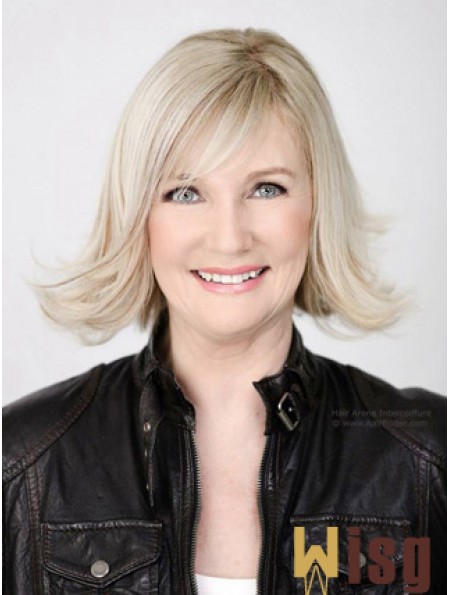 Full Lace Grey Chin Length Wavy 12 inch Platinum Blonde Stylish Fashion Wigs