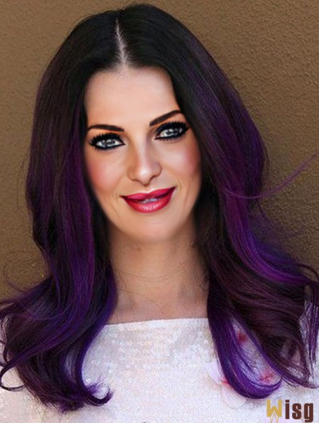 New Ombre/2 Tone Shoulder Length Wavy Layered 16 inch Human Lace Wigs