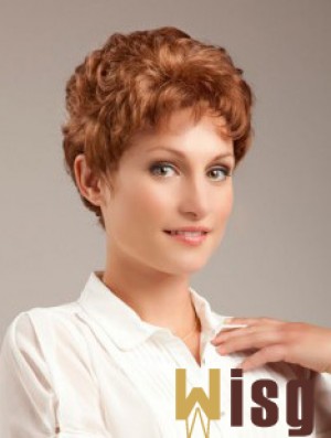 Wavy Auburn Sleek Cropped Classic Wigs