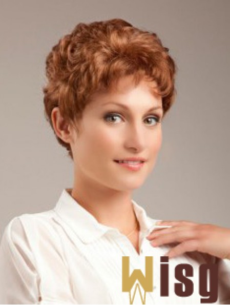 Wavy Auburn Sleek Cropped Classic Wigs