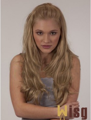 Long Wavy Blonde Suitable Synthetic Half Wigs