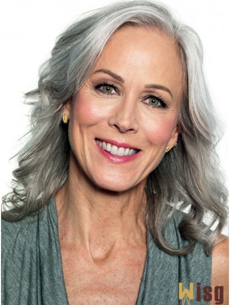 Wavy Monofilament 14 inch Gorgeous Shoulder Length Grey Wigs