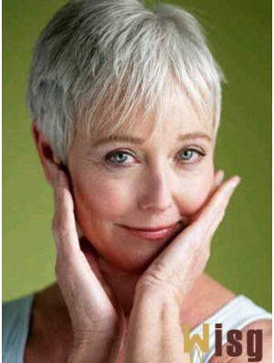 Straight Capless 8 inch Cheapest Short Grey Wigs
