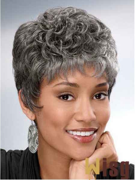 Synthetic Short Curly Capless Elderly Lady Wigs