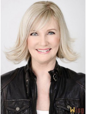 Chin Length Straight Lace Front Blonde Fashion Bob Wigs