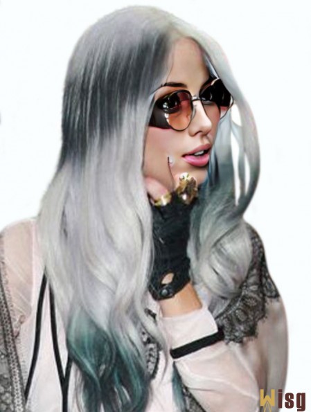 Fashionable Long Wavy 20 inch Synthetic Grey Wigs