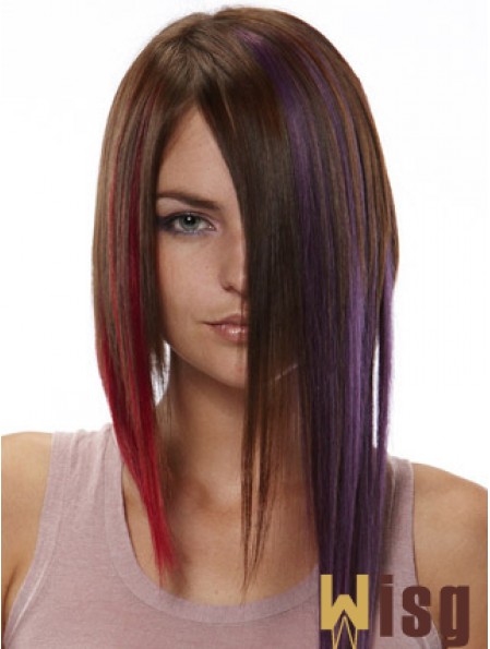 Modern Red Straight Remy Human Hair Clip In Hair Extensions