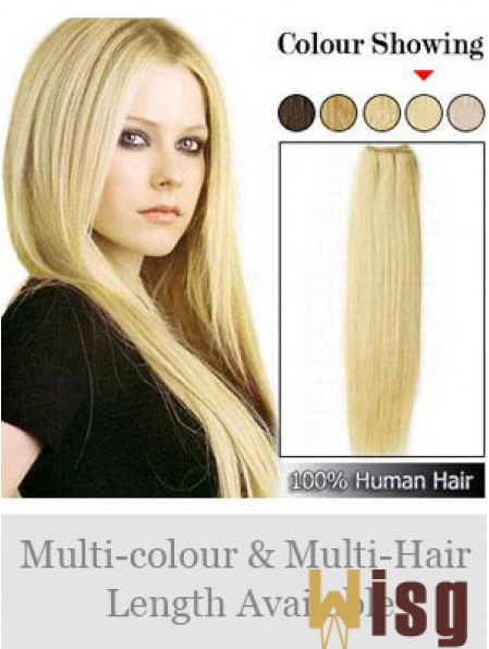 Straight Remy Human Hair Blonde Great Weft Extensions