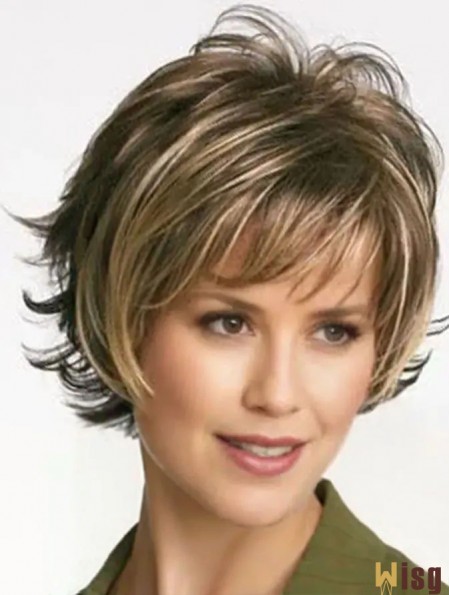 Layered Wavy Brown Capless Fabulous Short Wigs